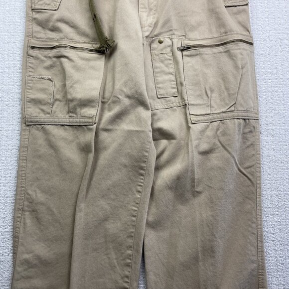 Y2K Machine Jeans Co Jeans Mens Pants Sz 38* Beige Cargo Skate Loose Military - Picture 3 of 13